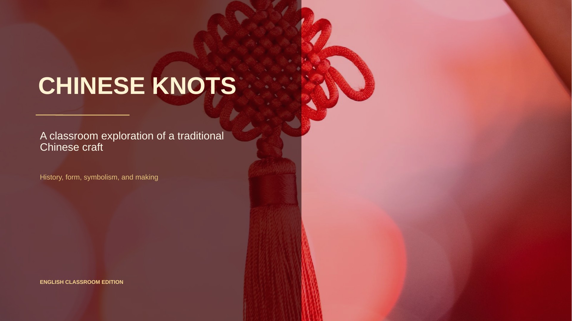 Chinese Knots English classroom PPT cover