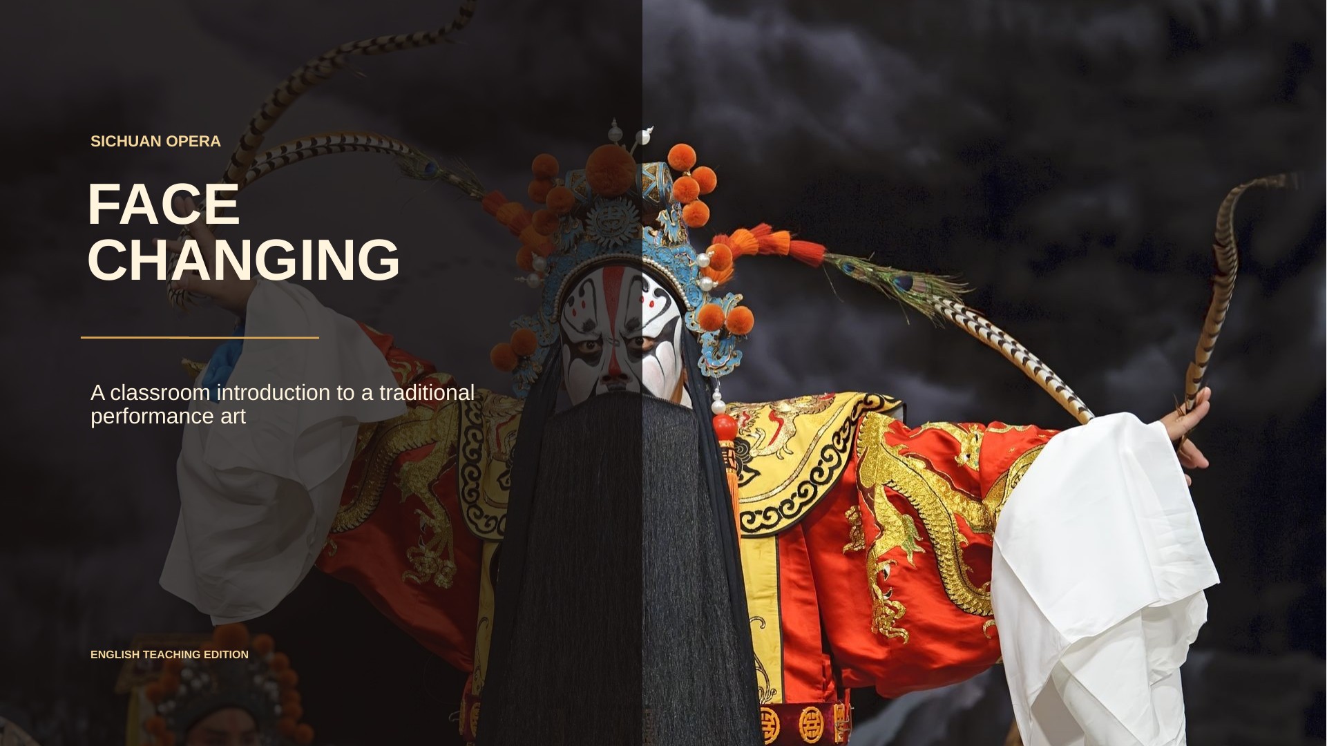 Face-Changing English classroom PPT cover